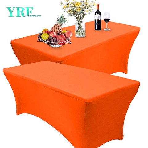Rechteckige Spandex-Tischdecke Orange 4ft reines Polyester knitterfrei für Party