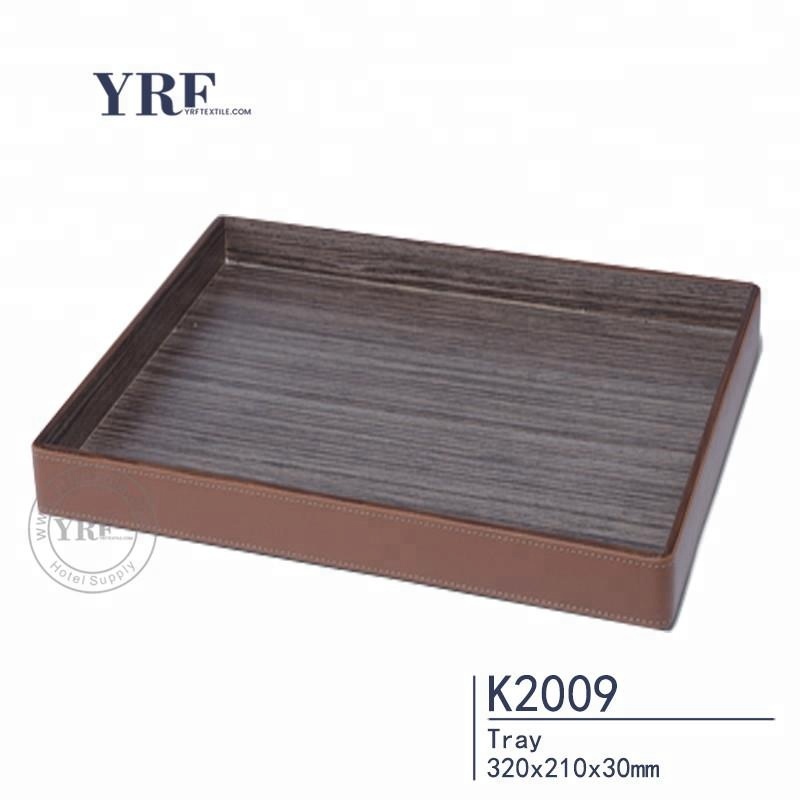 YRF Customize Hotel Equipment Leather Tray With Handle