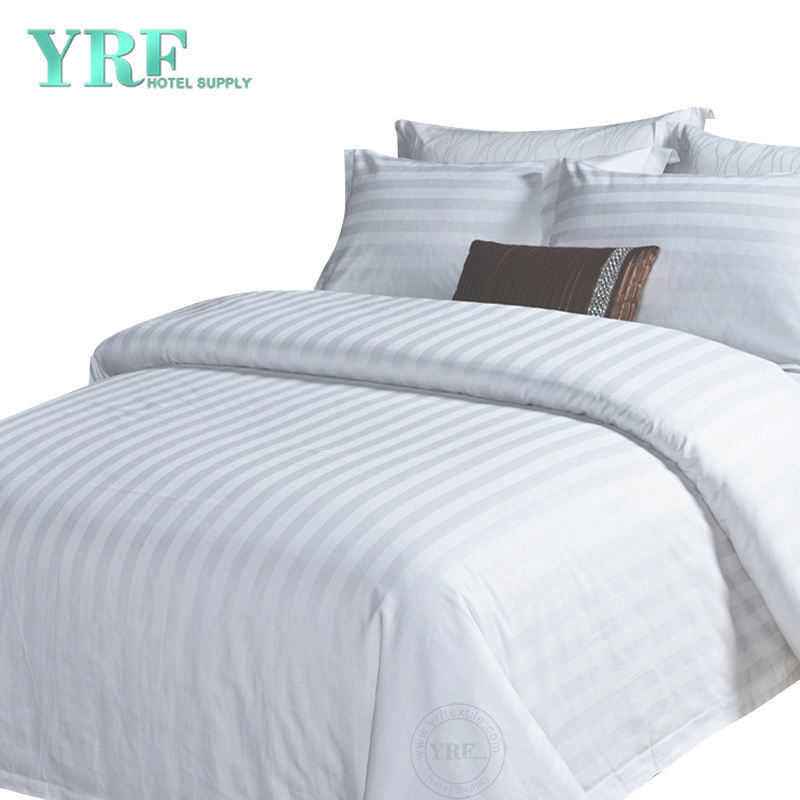 White Hotel Bedding 400 Thread Count Striped Cal King