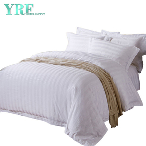 White Hotel Bedding Striped 200 Thread Count For Apartment