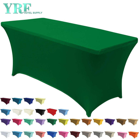 Rechteckige Stretch-Spandex-Tischdecken Grün 4ft/48"L x 24"B x 30"H Polyester für Klapptische