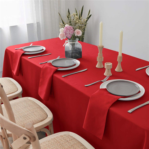 Rechteckige Tischdecke Pure Red 90x156 Zoll 100% Polyester knitterfrei für Restaurant