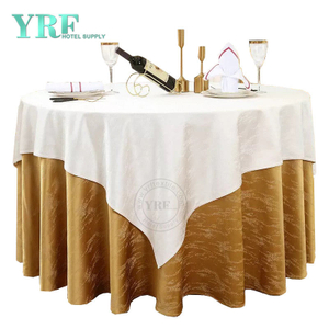 YRF Round Tablecloth 108" Inch Brown Polyester Washable Wrinkle Free For Wedding