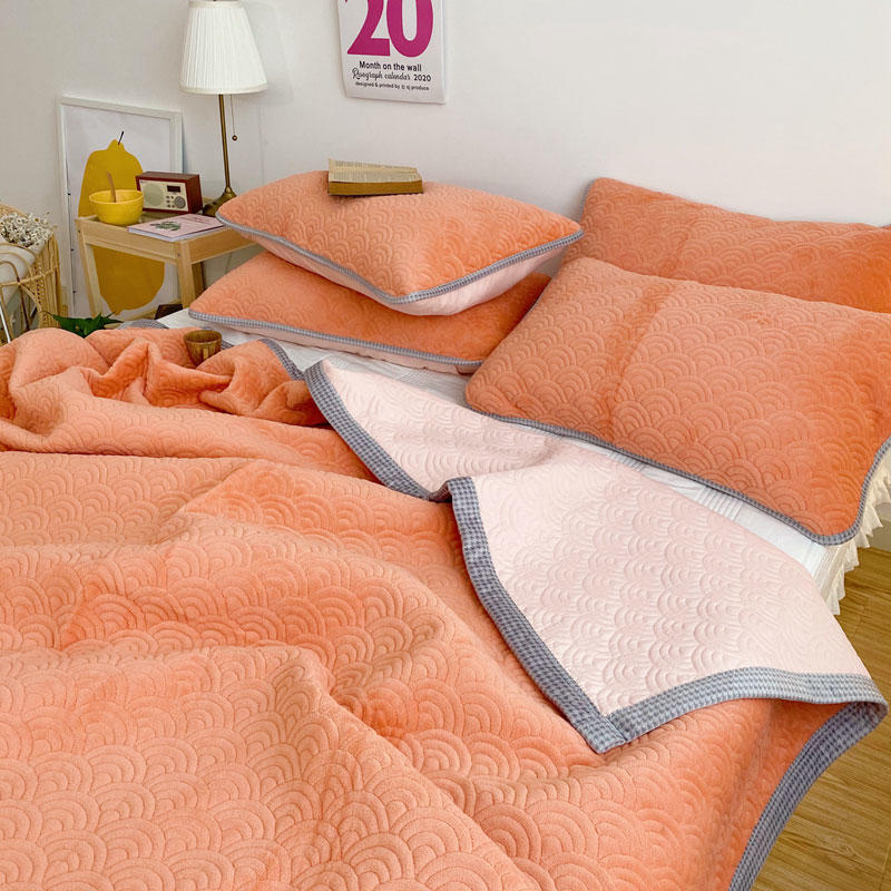 Home Decoration Tagesdecke Soft Queen Size Quilt Set Orange für den Sommer