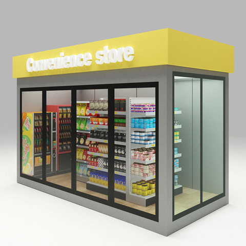 Kundenspezifische Länge mit Glasbehälter Supermarkt