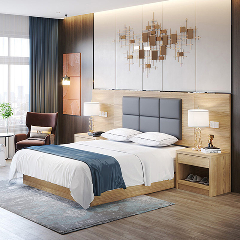 Maßgeschneiderte Mietzimmer Holzmöbel Designs Modernes Hotelbett