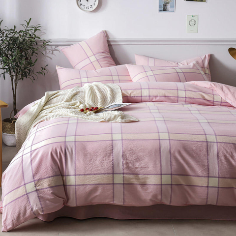Schlafsaal-Bettwäsche aus Baumwolle, hergestellt in China, kariert, mehrfarbig