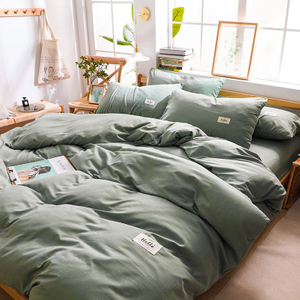 Troops Dorm Green 3-teiliges Bettlaken aus Baumwolle für Einzelbett