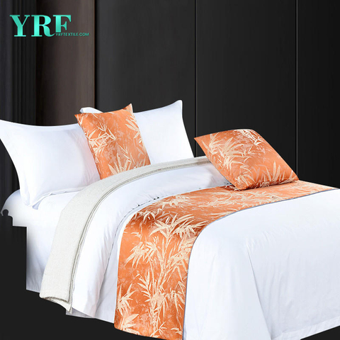 Hotel Doppelzimmer New Style Yarn Dyed Dark Orange Jacquard Dekoration Bettflaggen