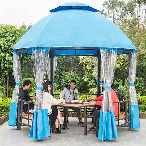 High quality metal frame waterproof double canopy outdoor gazebo